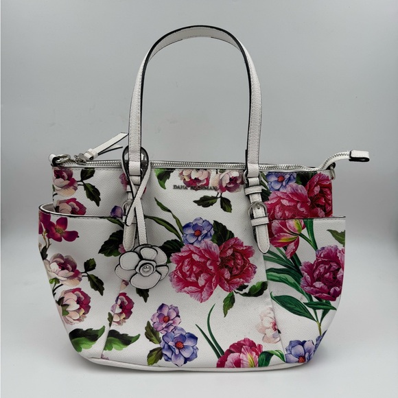 Dana Buchman Handbags - Dana Buchman White Floral Shoulder Bag